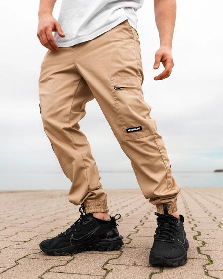 Spodnie Materiałowe Jogger New Bad Line Cargo Ripstop Beżowe