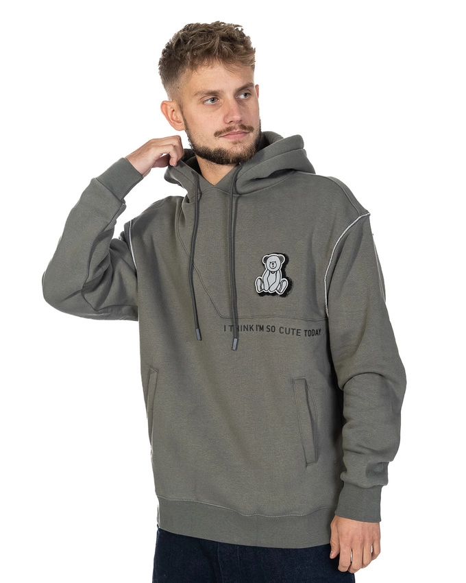 Bluza Z Kapturem Yep Neon Bear Szara