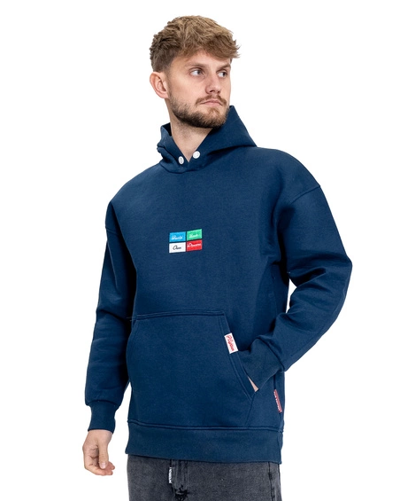 Bluza Z Kapturem Plus Eighteen Build ST-3526 Granatowa