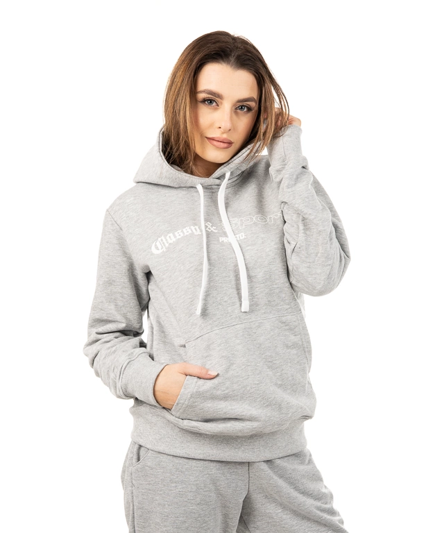 Bluza Z Kapturem Damska Prosto Defin szara