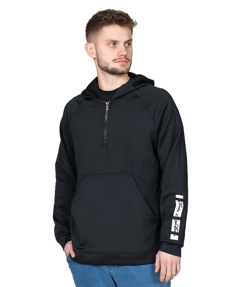 Bluza Z Kapturem Plus Eighteen Half Zip Basic SC-3091 Czarna