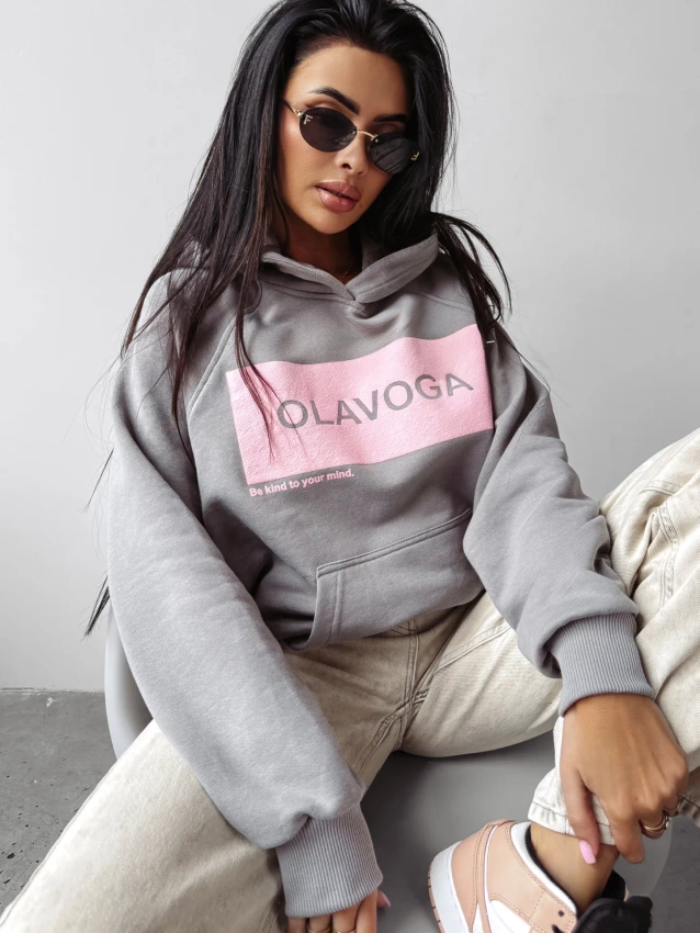 Bluza Z Kapturem Olavoga Sweet Roll Szara