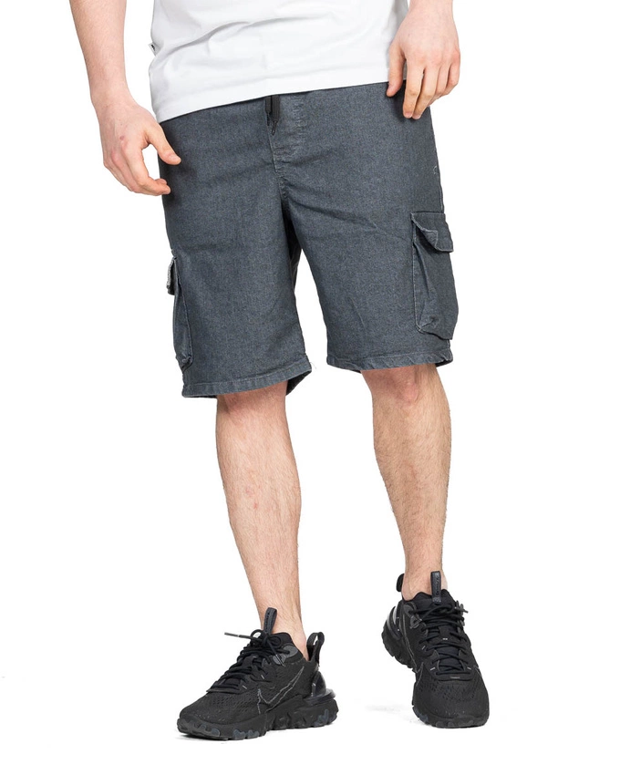 Spodenki Krótkie Jeansowe Jigga Wear Cargo Stitch Pocket Grafitowe
