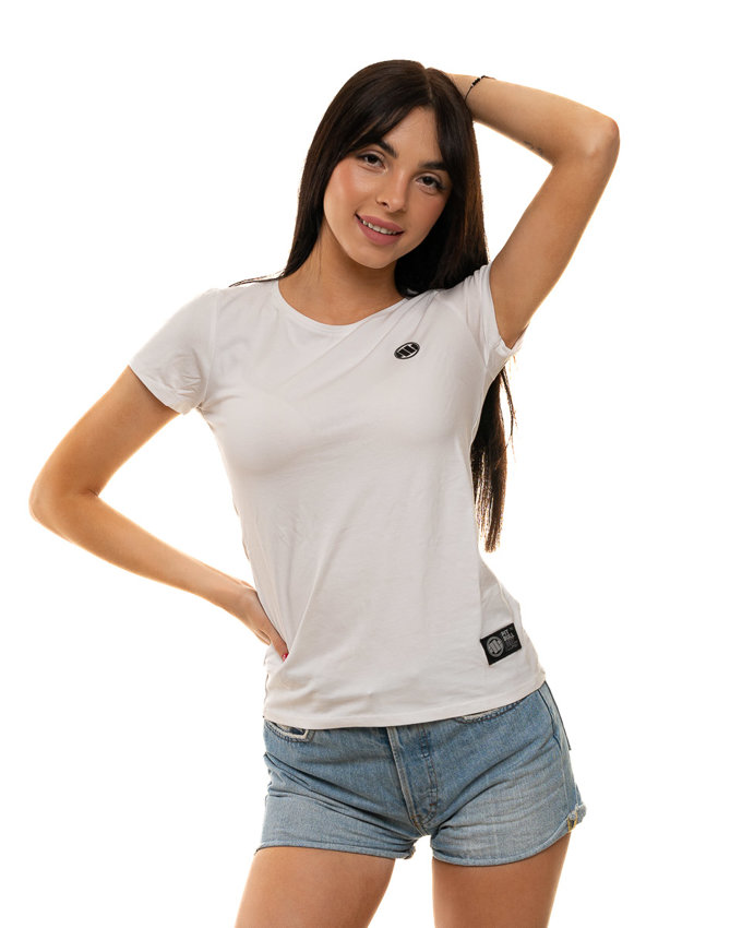 Koszulka Damska Pit Bull Fit Lycra Small Logo Biały