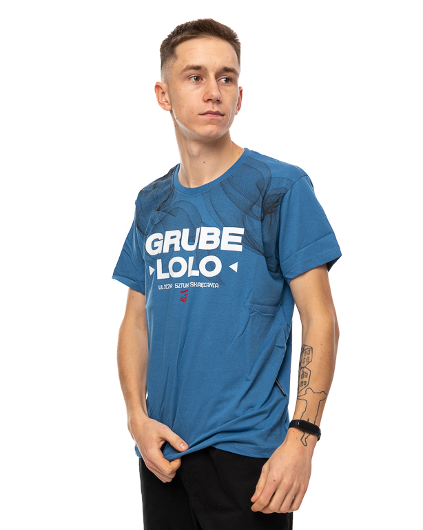 Koszulka Grube Lolo Background Niebieska