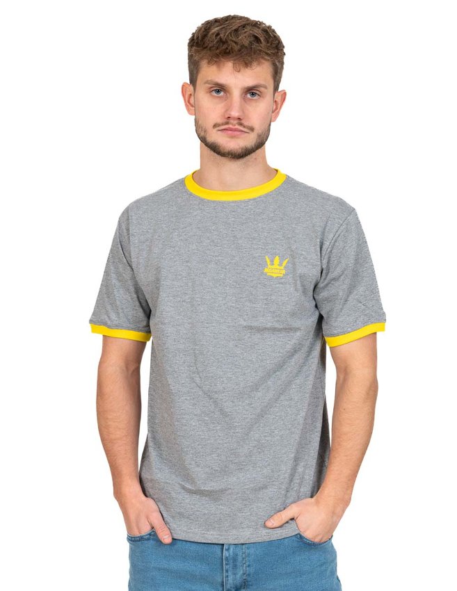 Koszulka Jigga Wear Contrast Szara / Żółta