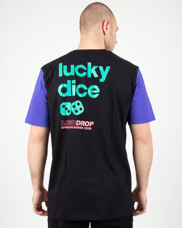 Koszulka Lucky Dice Back Black-Violet