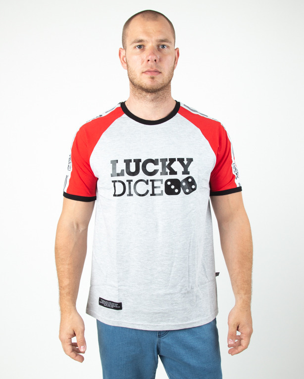 Koszulka Lucky Dice Tape Grey-Red