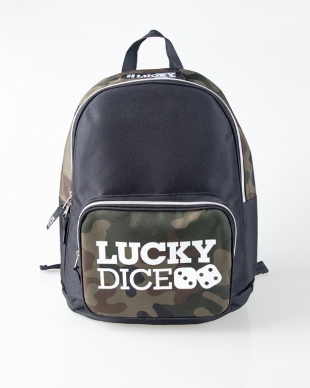 Lucky Dice Plecak Logo Black-Camo