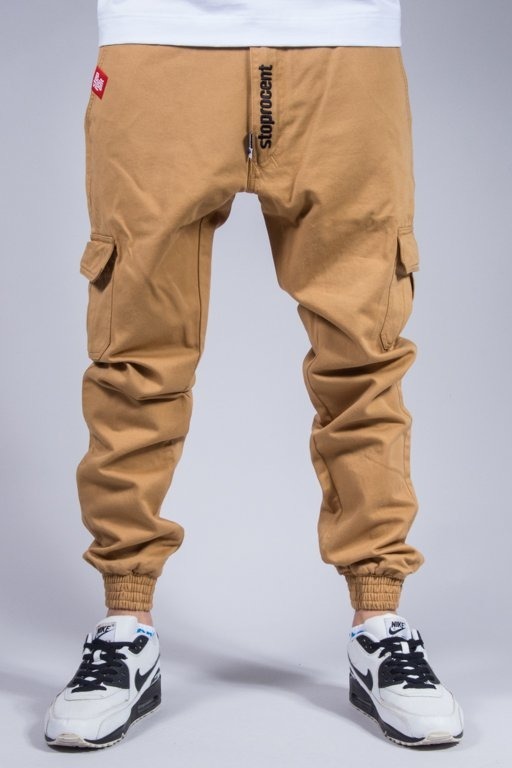 STOPROCENT PANTS CHINO JOGGER ARMY CAMEL