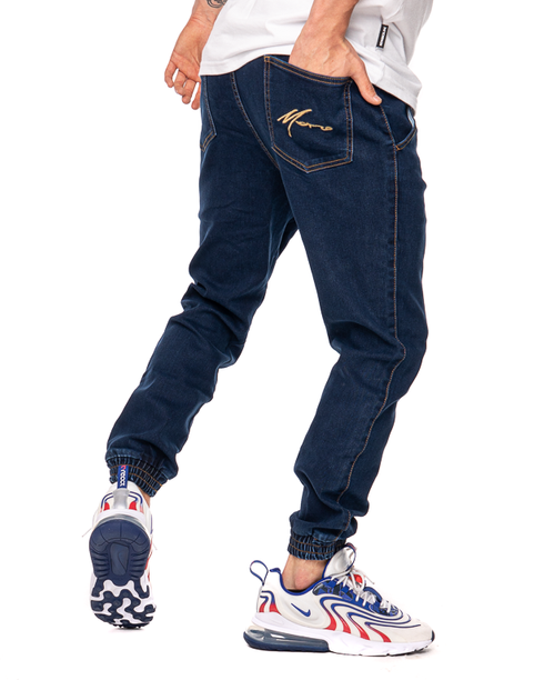 Spodnie Jeans Jogger Moro Sport Big Paris Pocket Ciemnoniebieskie