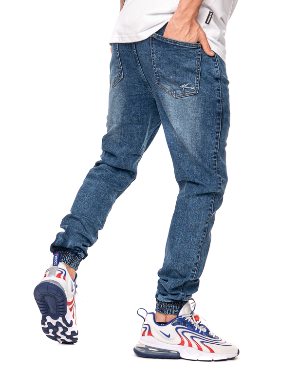 Spodnie Jeans Jogger Moro Sport Mini Paris Marmurkowe Jasnoniebieskie