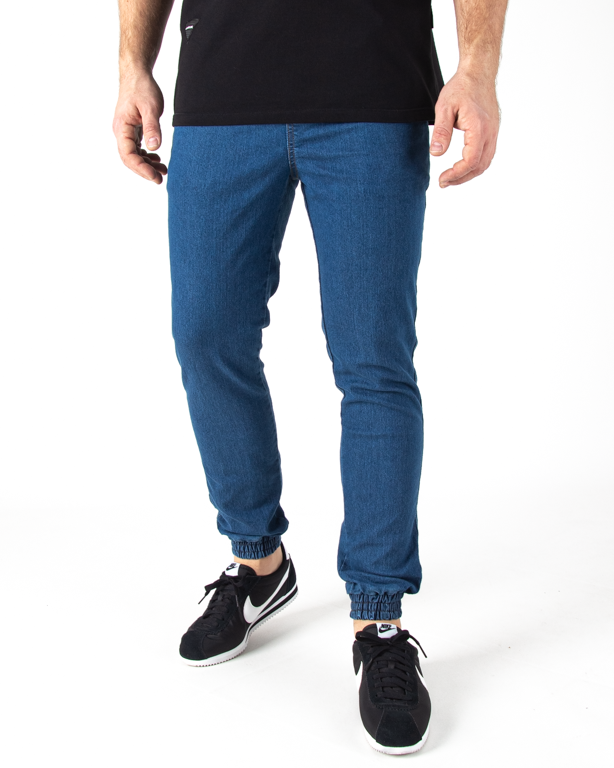 Spodnie Jogger Moro Mini Paris Pocket Jasne Pranie Jeans Niebieskie